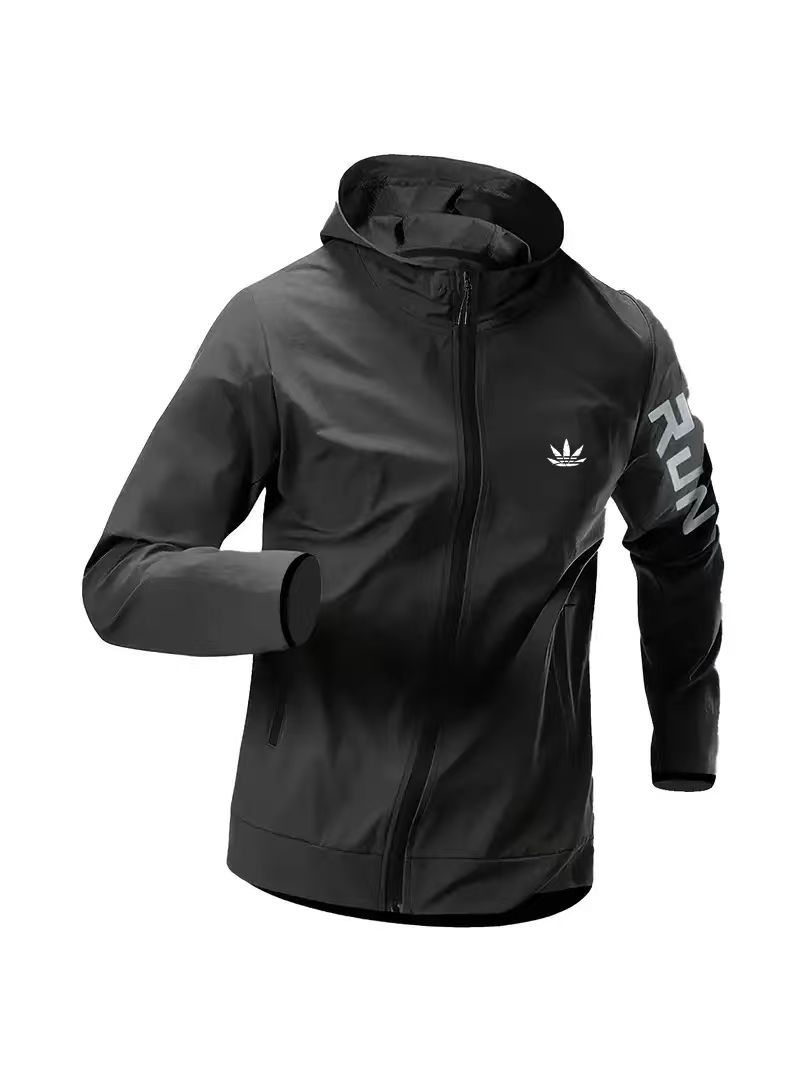 Running Gear Jacket - 남성용 후드 윈드브레이커 자켓 방수 경량