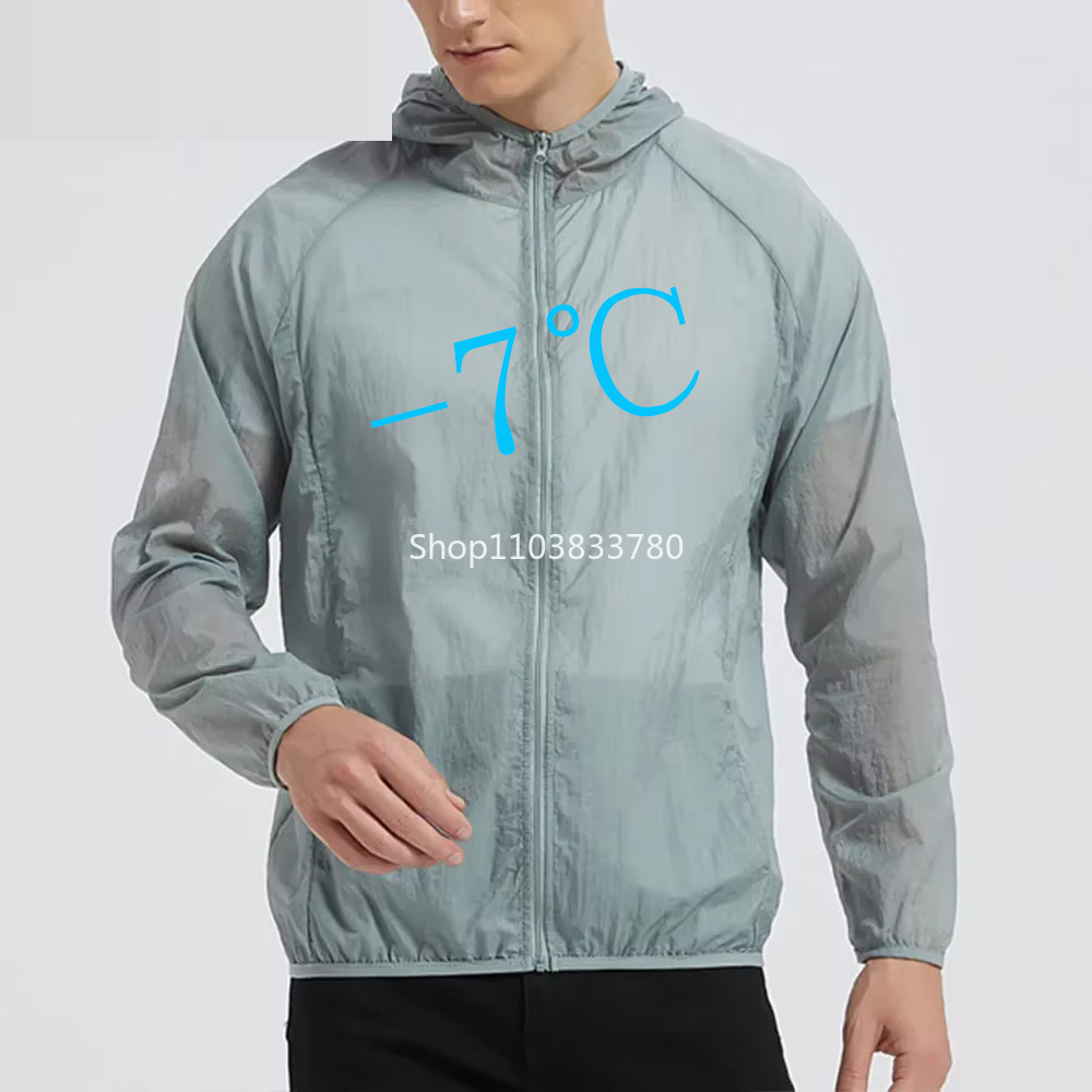 Running Gear Jacket - 남성용 후드형 자외선 차단 재킷, 가벼운