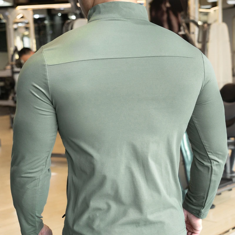 빠른 건조 의류 남자 가을 스포츠 티셔츠 스탠드 넥 느 - Running Gear Jacket 리뷰 및 가격