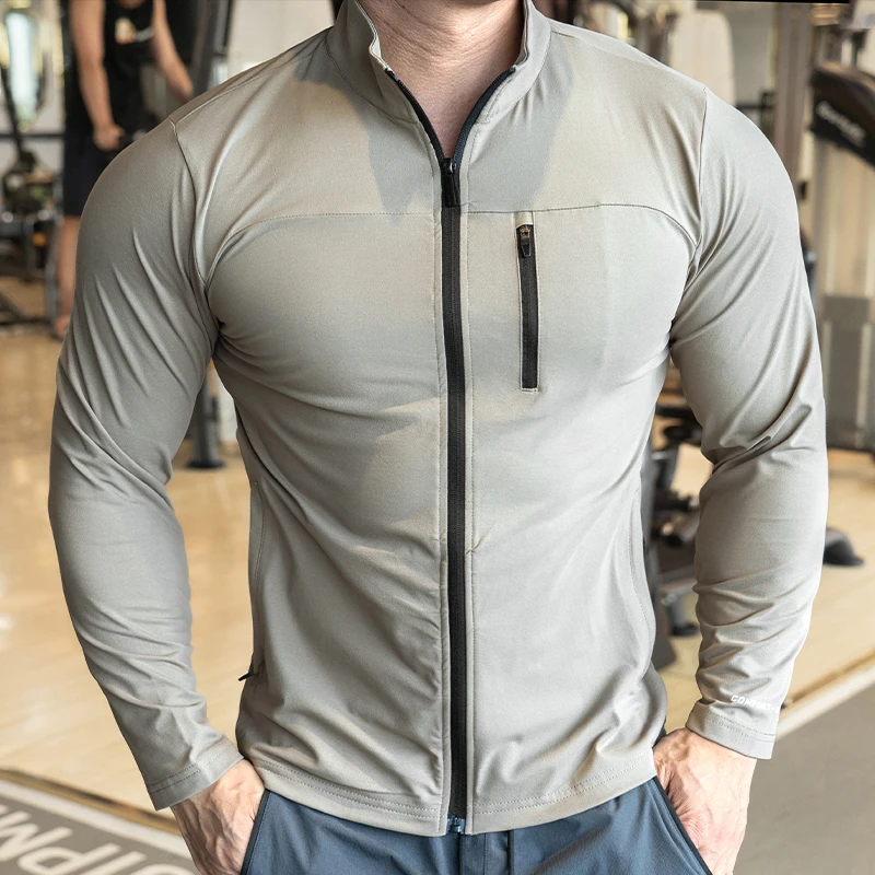 빠른 건조 의류 남자 가을 스포츠 티셔츠 스탠드 넥 느 - Running Gear Jacket 리뷰 및 가격