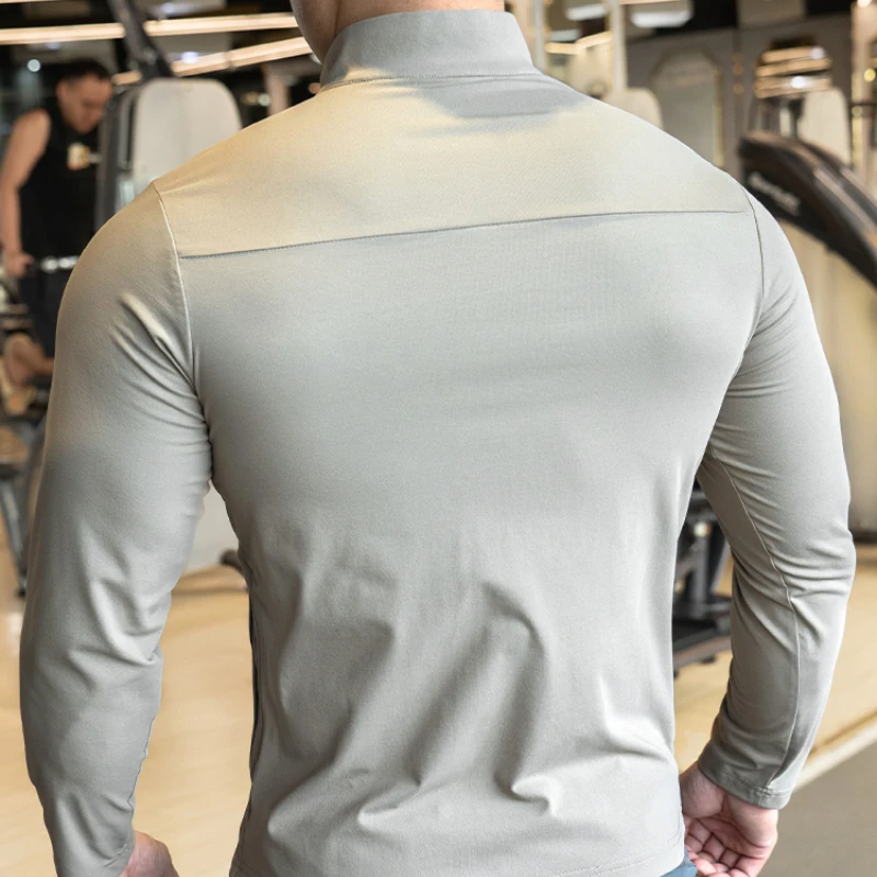 빠른 건조 의류 남자 가을 스포츠 티셔츠 스탠드 넥 느 - Running Gear Jacket 리뷰 및 가격