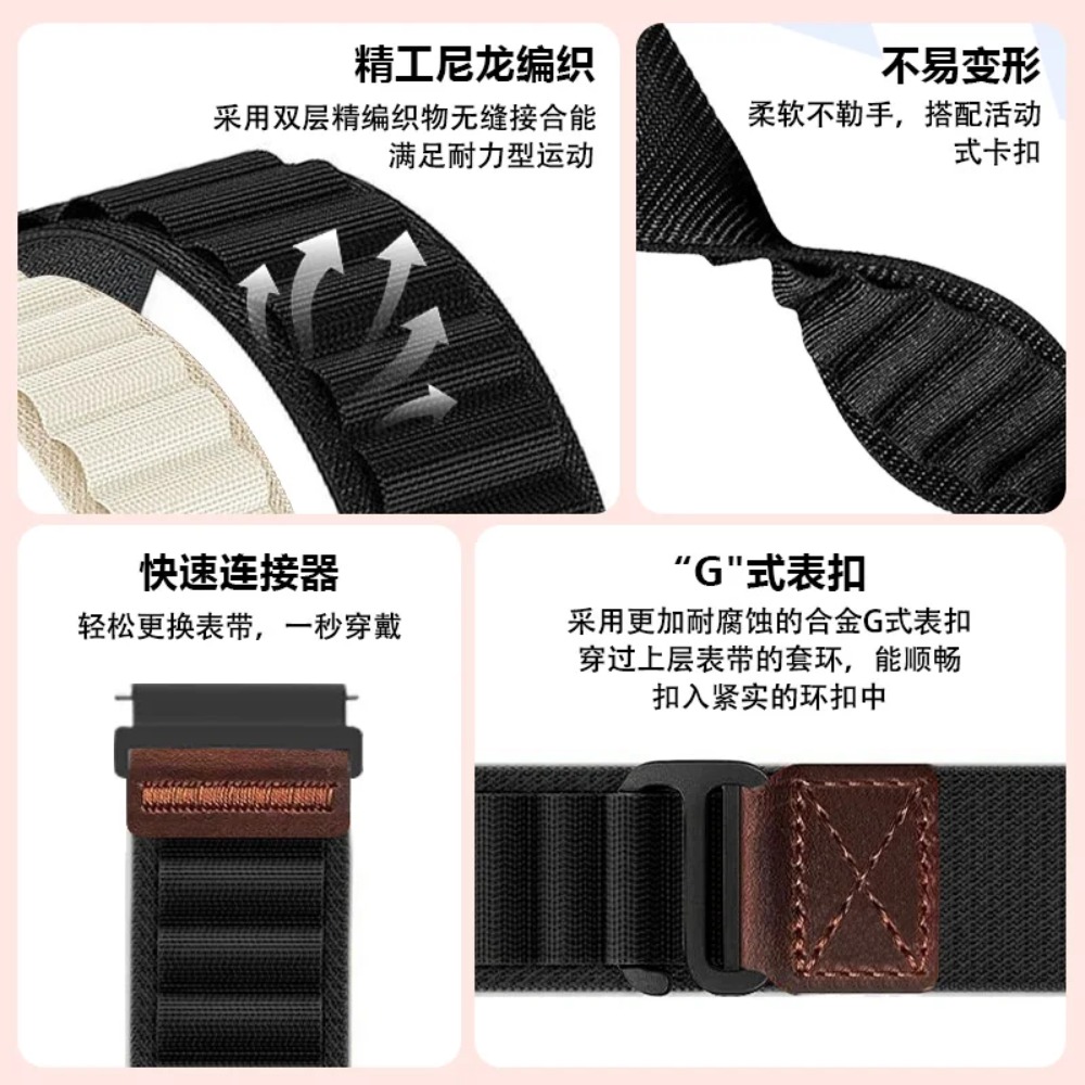 18/20/22mm 나일론+가죽 스트랩 화웨이 워치 5 - Runners Gear 리뷰 및 가격